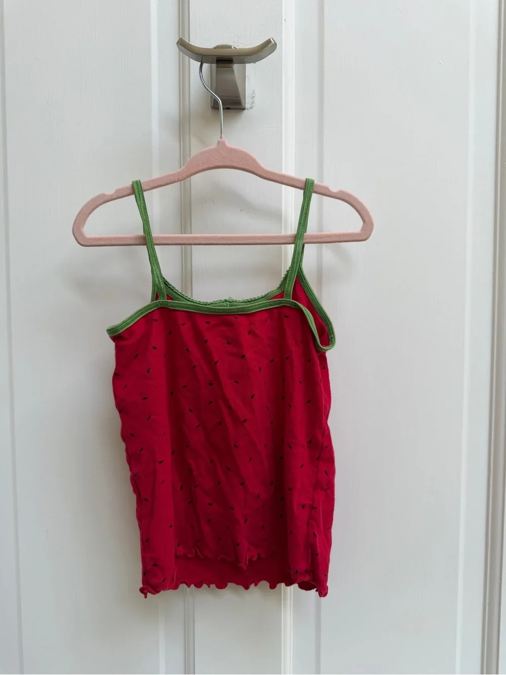 Gymboree Girls 5 6 Red Watermelon-Print Camisole Green Trim Top Shirt Blouse